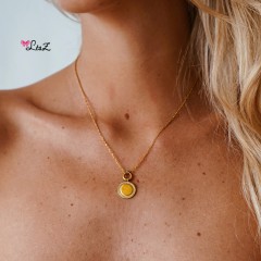 Collier fermoir bouée médaillon doré