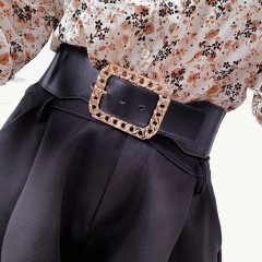 Ceinture boucle rectangle maillon noir