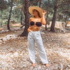 Bikini haut bandeau anneau noir