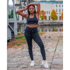 Legging push-up ceinture corset noir
