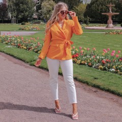 Blazer doublé à nouer orange