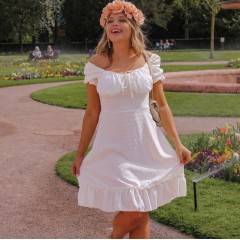 Robe romantique plumetis blanc