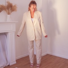 Blazer en lin beige