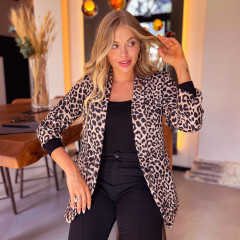 Blazer droit léopard