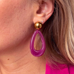 Boucles d'oreilles gouttes violine