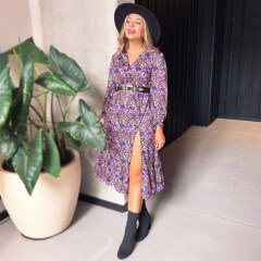 Robe longue fluide liberty violette