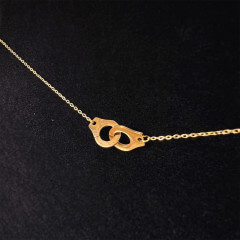 Collier fin menottes or