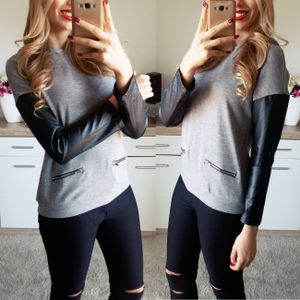 SWEAT MANCHES CUIR